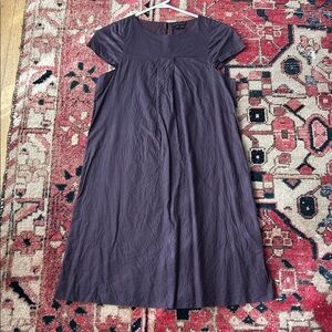 Theory eggplant plum purple cotton Short Sleeve shift Dress size 4